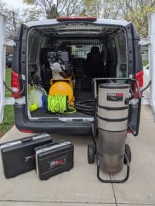 air duct cleaning equipment and van