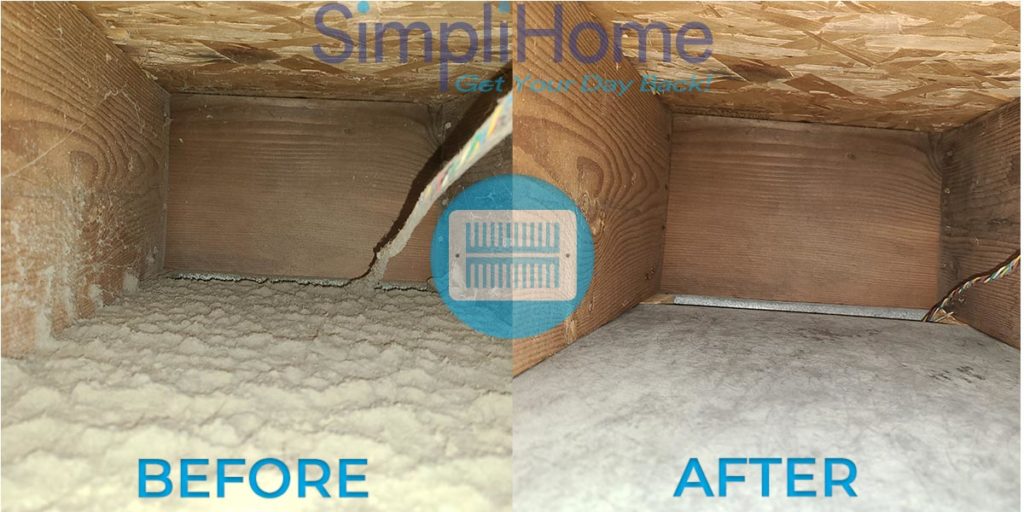 Vent cleaning before & after photos in Waukesha, WI