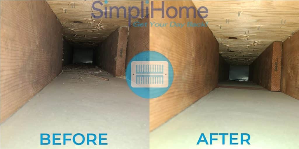 Residential Duct cleaning before & after photos in Delafield, WI