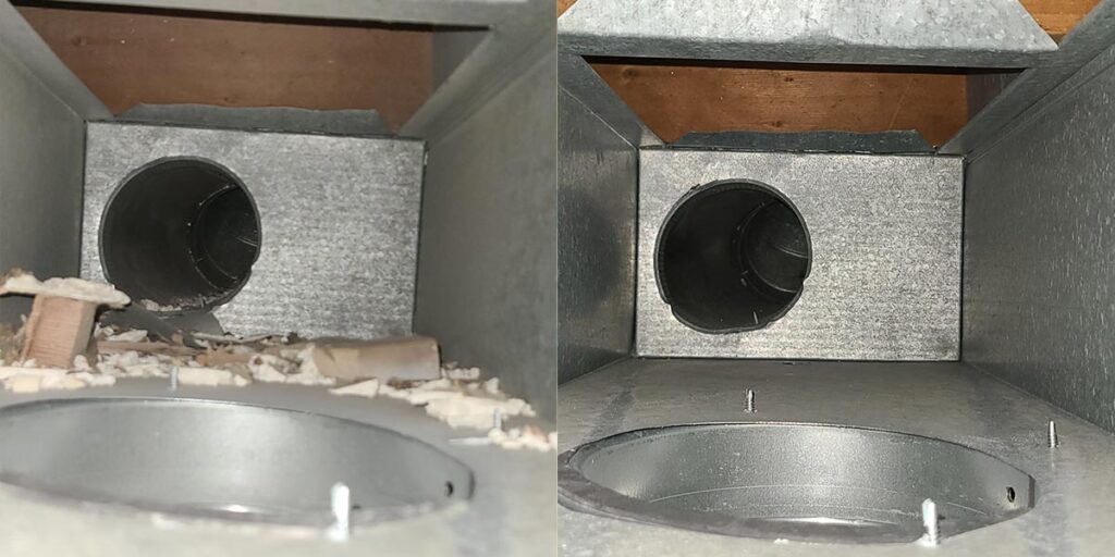 air duct cleaning in the village of elm grove, wisconsin before & after photo