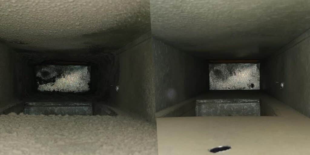 air duct cleaning in the village of hartland, wi before & after cleaning photo