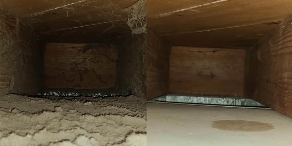 air duct cleaning in the village of menomonee falls, wisconsin before & after photo