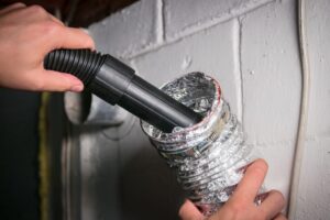 vacuuming dryer vent transition hose