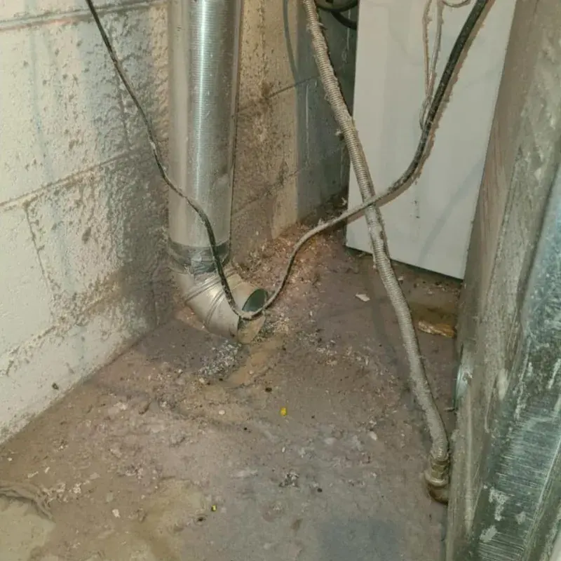 Dryer vent that was not connected behind a dryer in Wisconsin